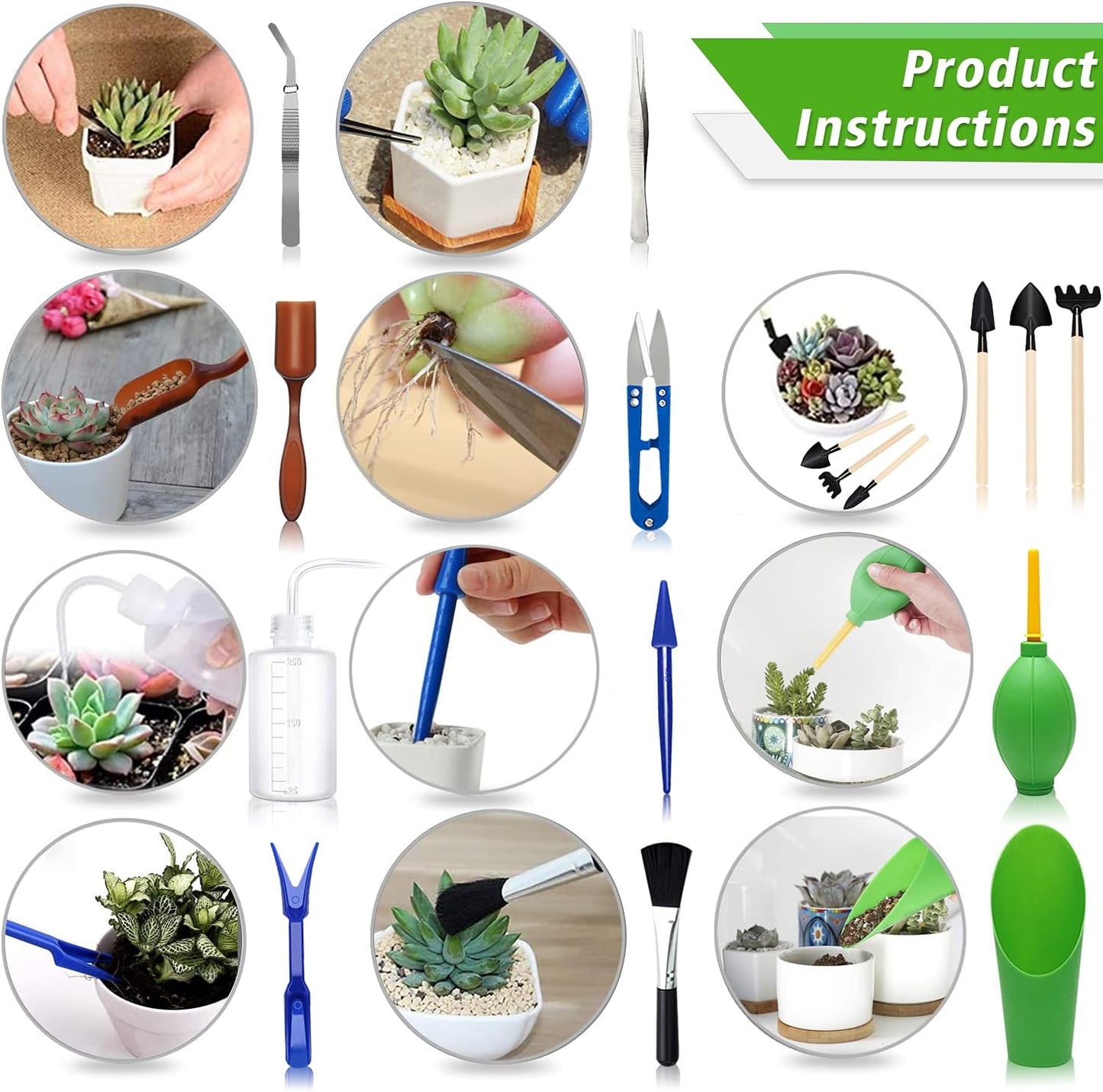 Kit 13 Pzas Cuidado Suculentas Jardinería Mini Multicolor