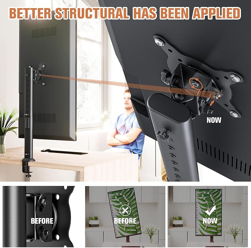Soporte brazo monitor 27-42pulg ajustable giro rotación