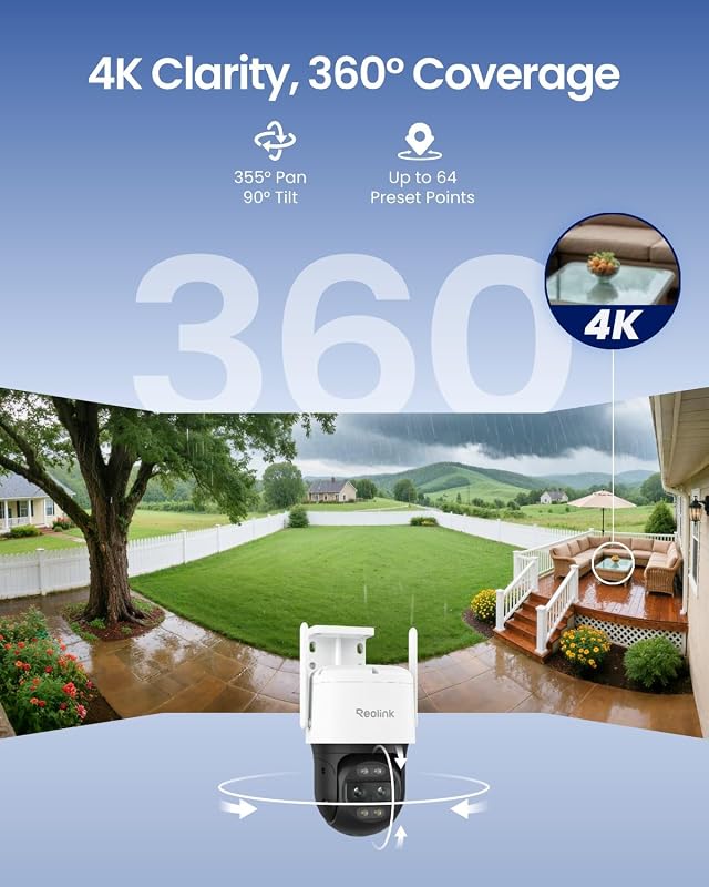 Cámara PTZ 4K doble lente exterior con zoom 6x y microsd