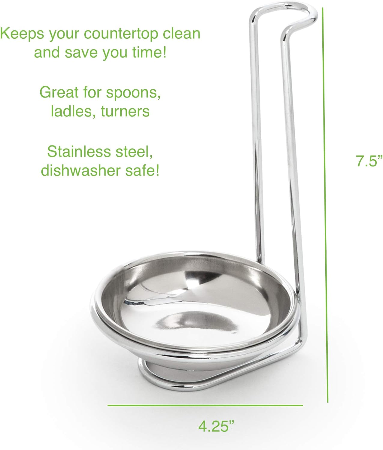 Soporte vertical cucharas acero inox 4.75x7.5pulg