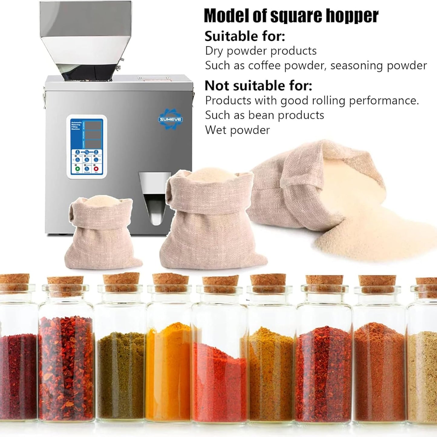 Dispensador polvo seco 110v60hz 1-100g