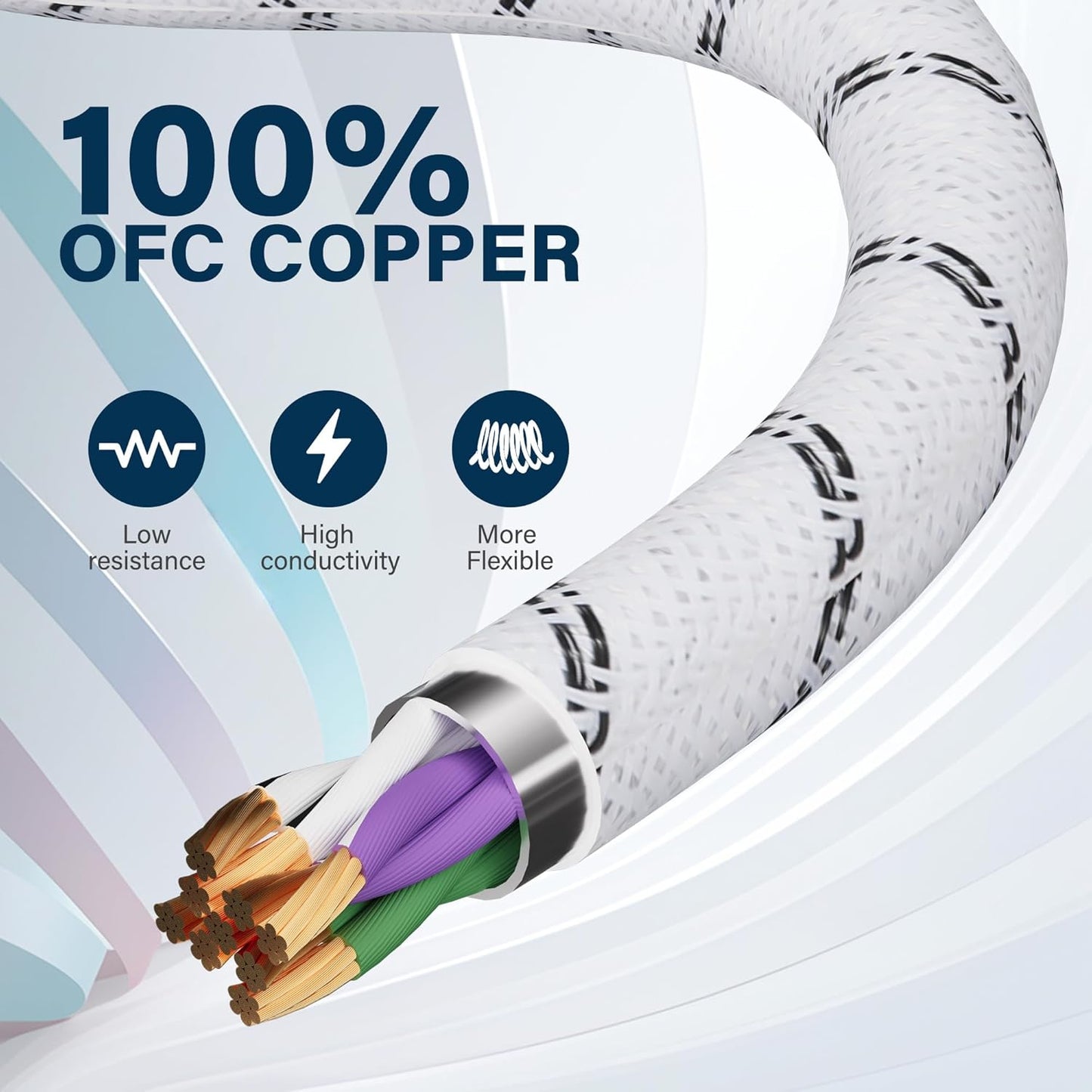 Cable altavoz 4 canales 18awg 25pies trenzado blindado