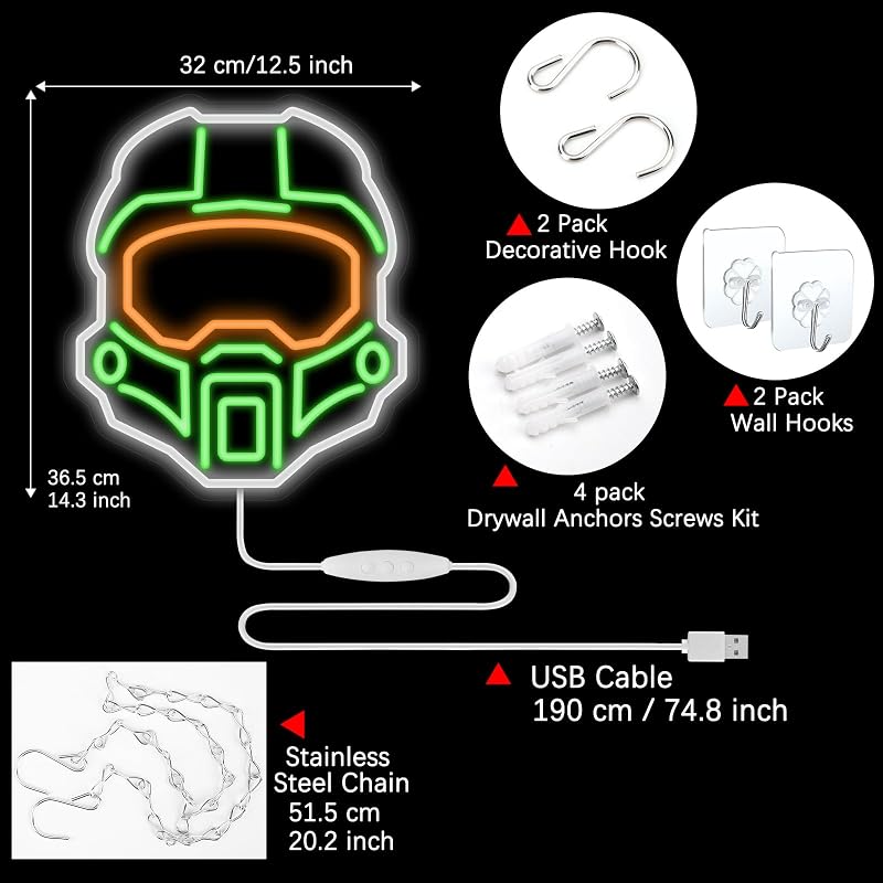 Lámpara LED neón USB para decorar habitación niños