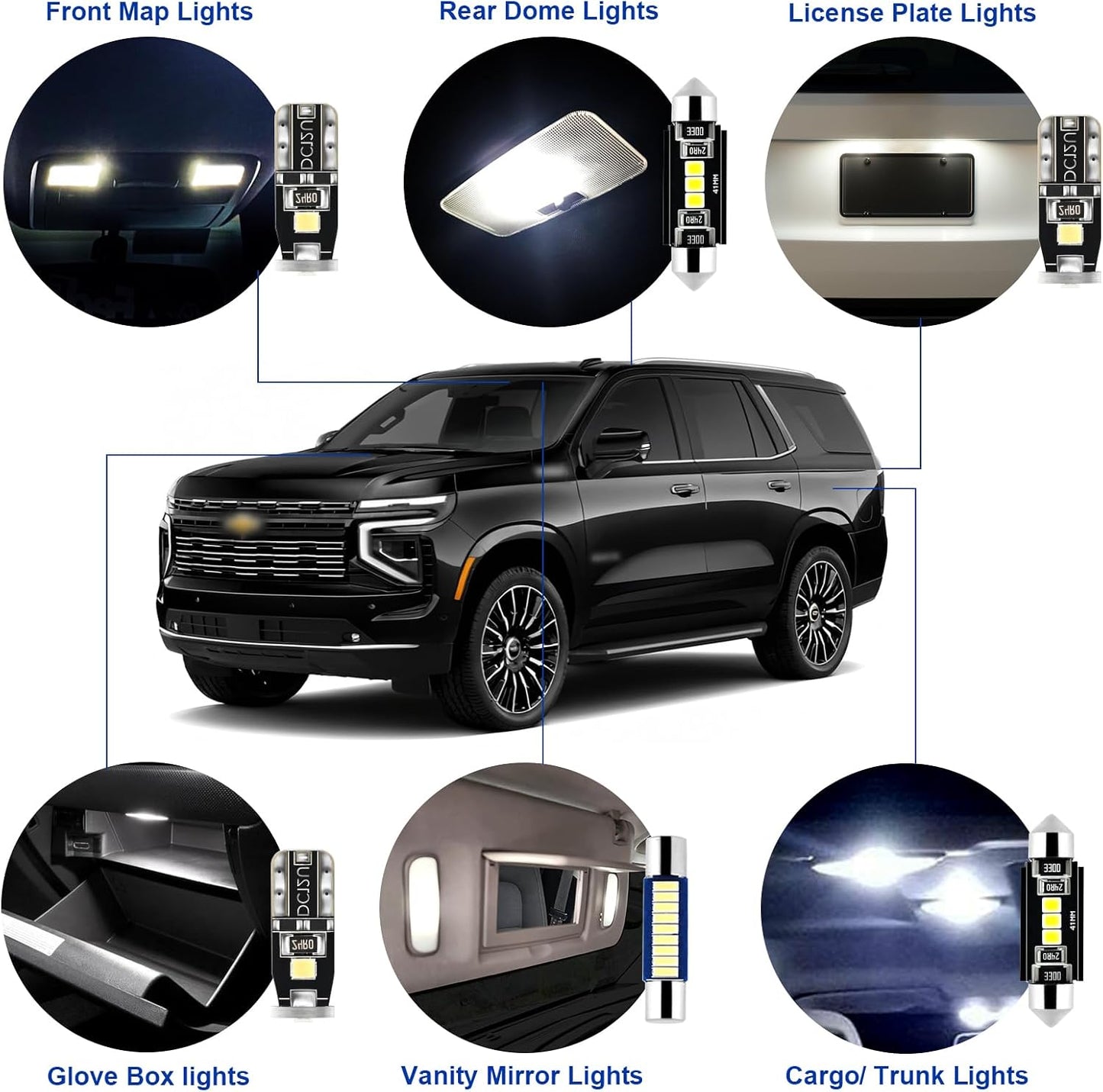 Luces LED interior coche Tahoe-Suburban 07-14 16 Pzas 6000K