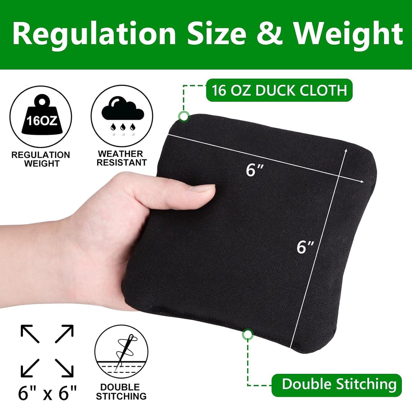 Set 8 bolsas frijoles Cornhole resistentes con transporte