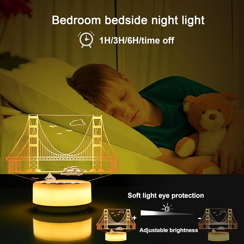 Luz nocturna puente para niños 14 colores LED control remoto