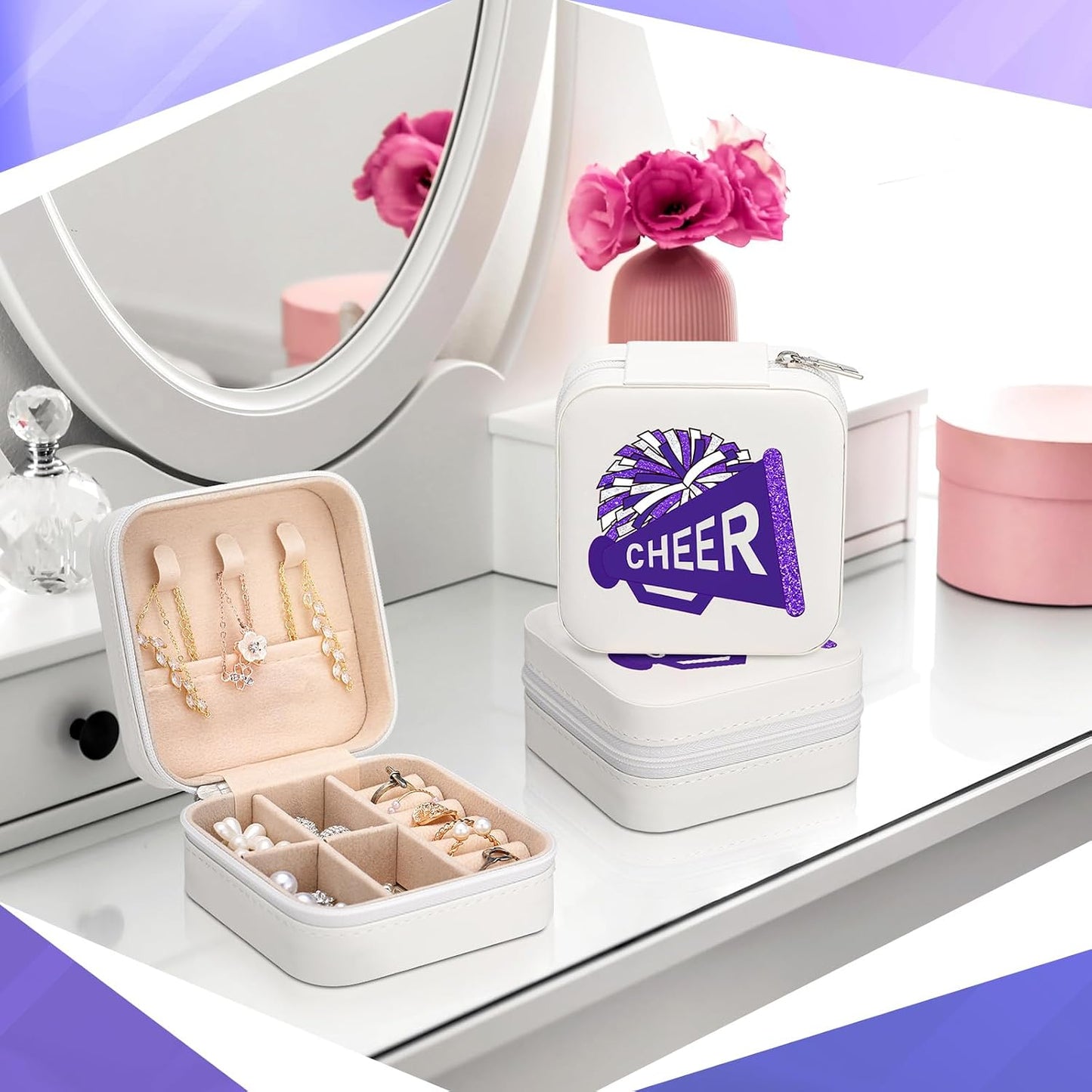 12 Pzas Organiz. Viaje Joyas Regalo Equipos Morado