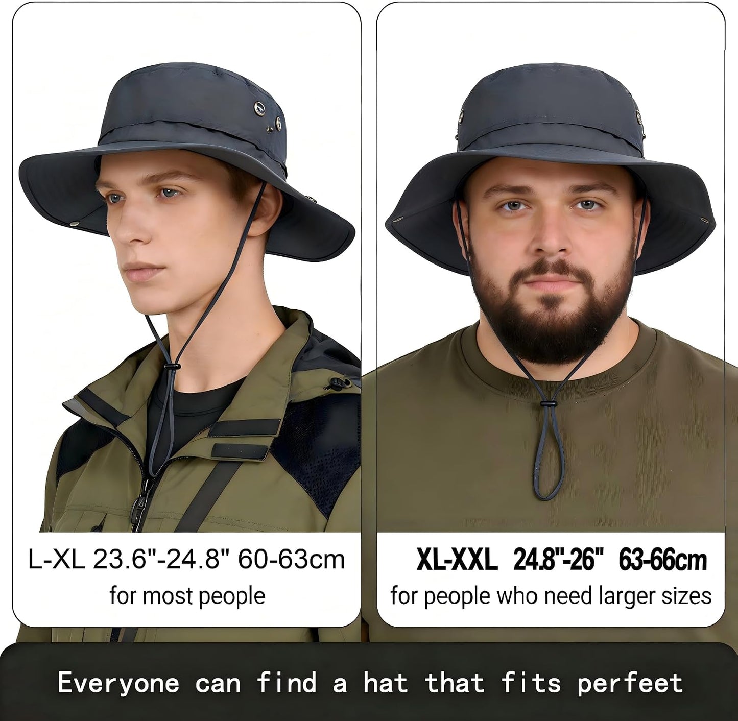 Sombrero sol talla XL XXL hombre UPF50 ala ancha plegable playa