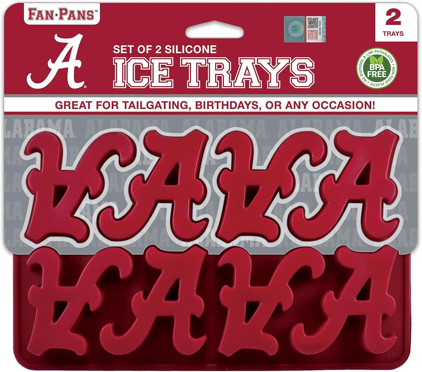 Juego bandejas silicona cubos hielo NCAA Alabama