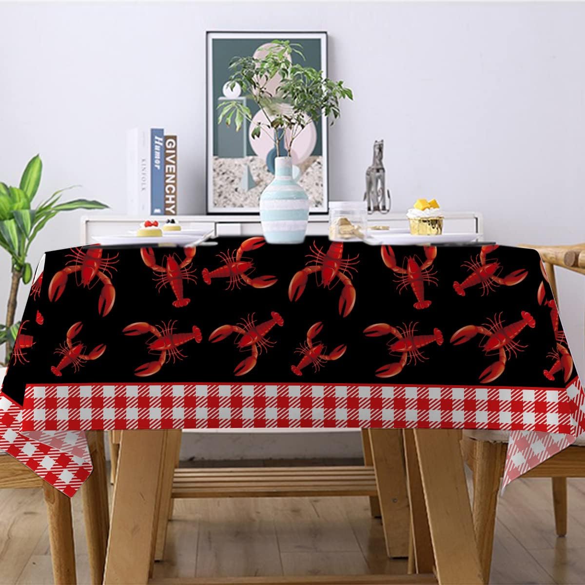 Mantel cuadros rojo y blanco para fiestas