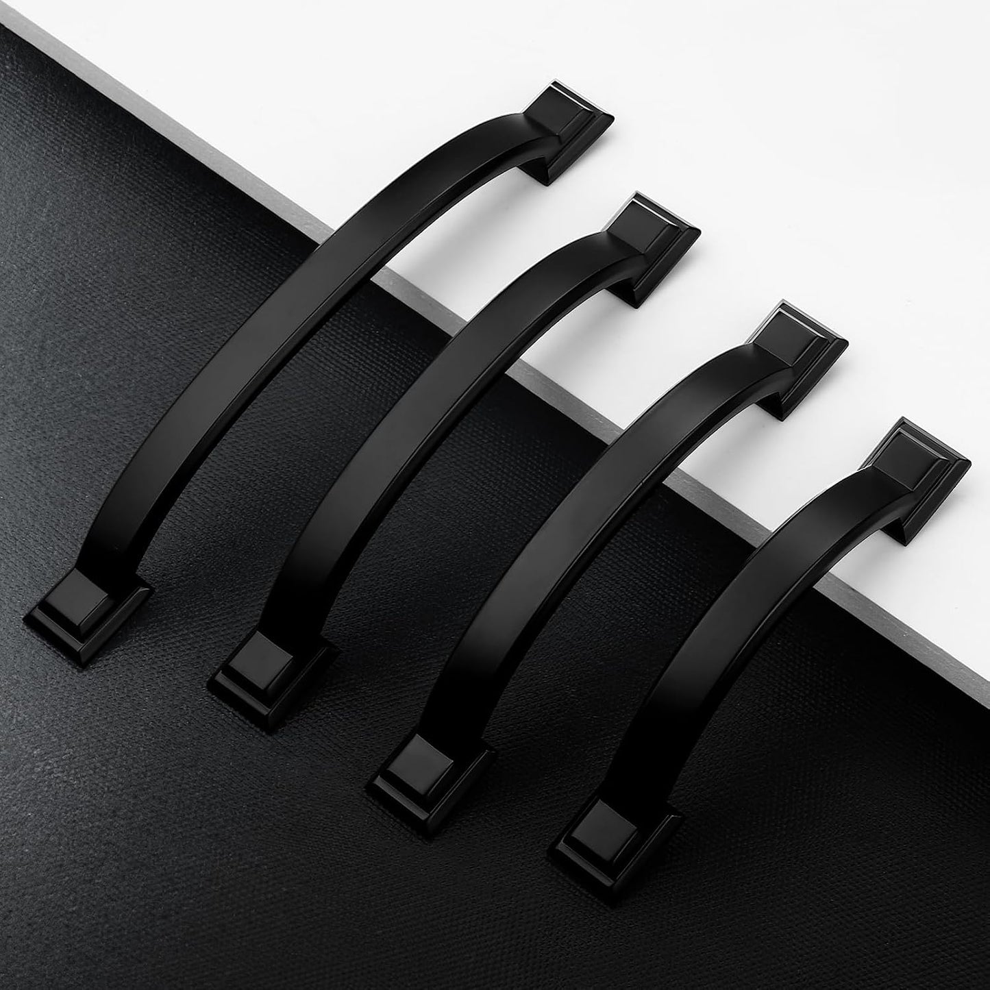 5 Manijas para gabinete cocina 3 3/4pulg negro mate