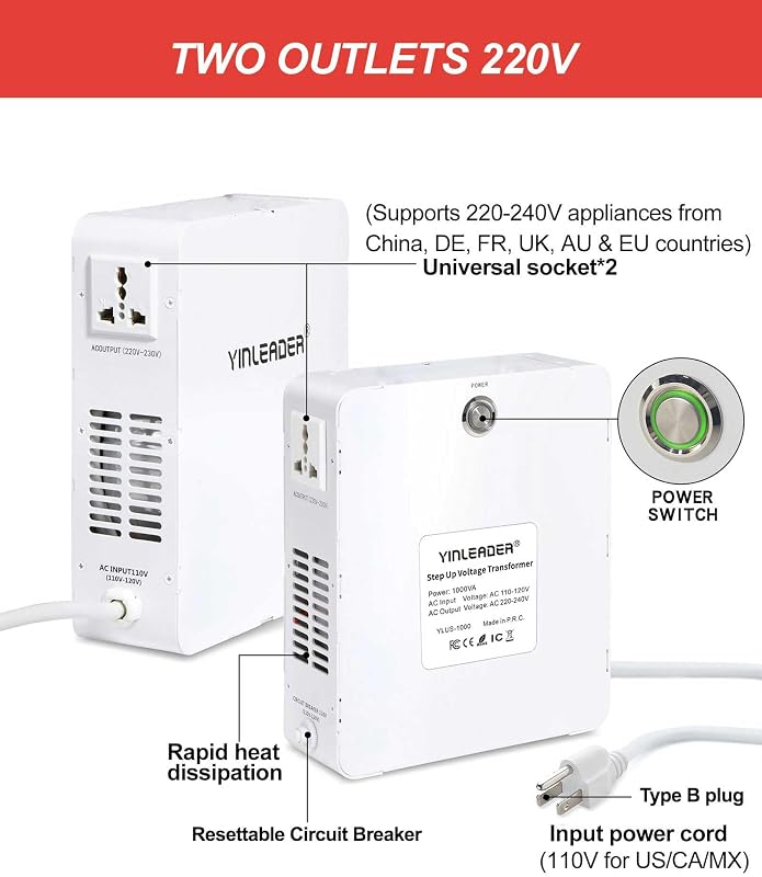 Convertidor voltaje 120v a 240v 1000w