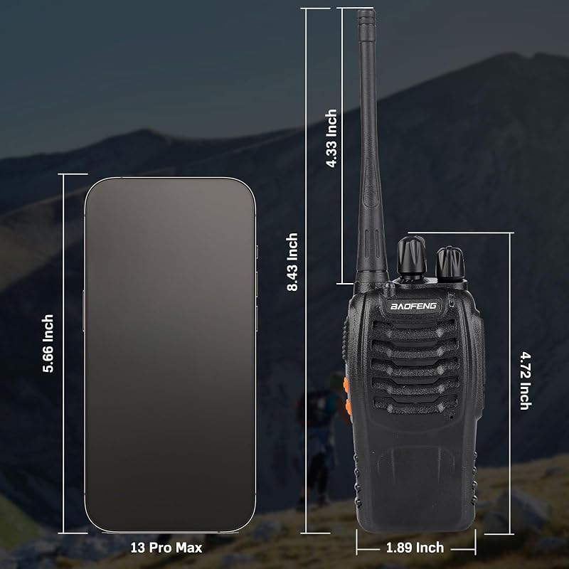 Walkie Talkies 888S recargables 16 canales con auriculares
