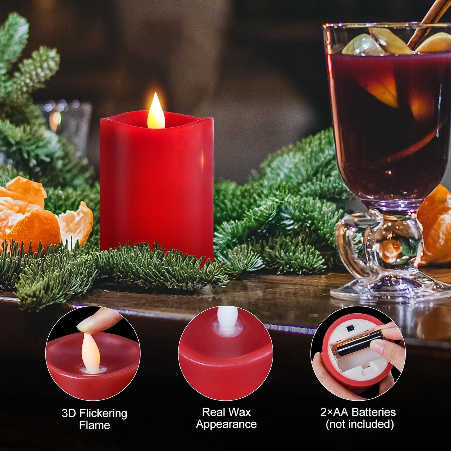 Velas LED parpadeantes 4pulg control remoto fiestas