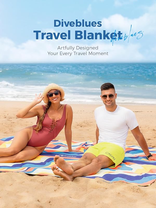 Manta playa doble capa resistente arena agua plegable 71x95pulg