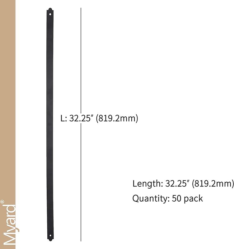 Balaustres hierro plano 32pulg tornillos barandilla madera