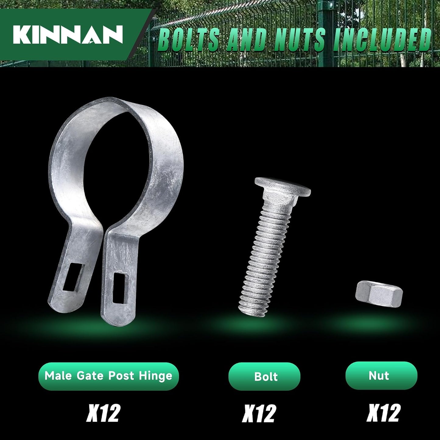 12 Bandas Cadena Acero Galvanizado 2-3/8" Puerta