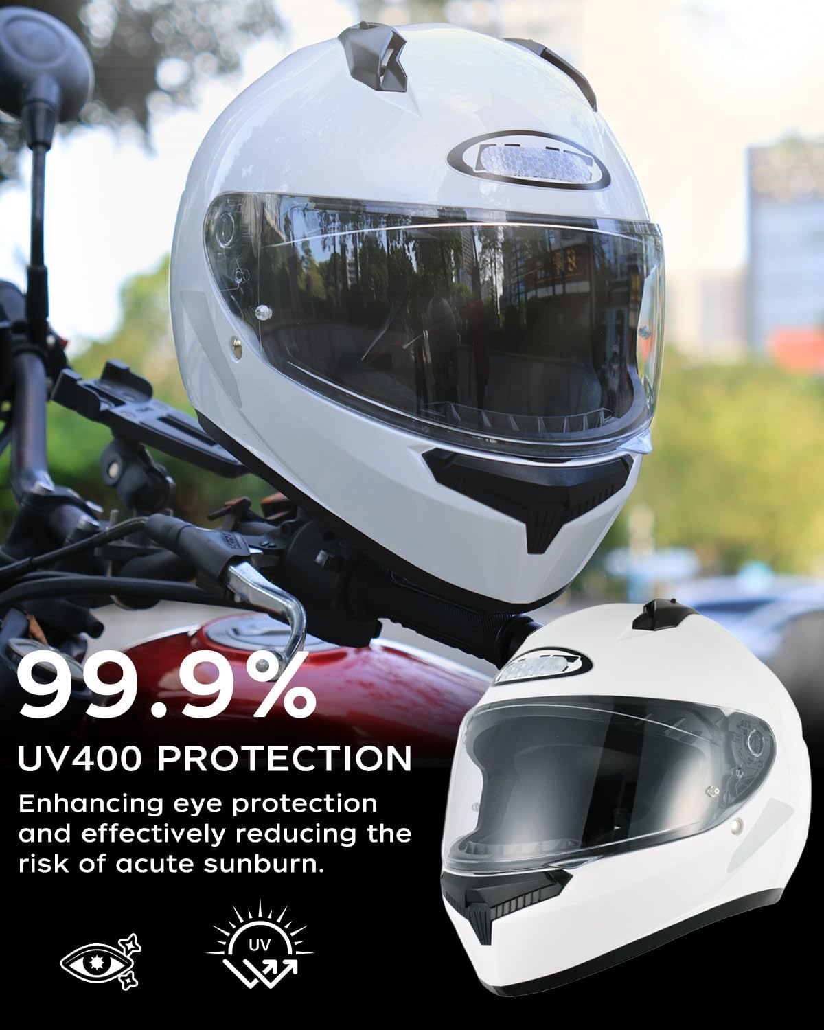 Visor repuesto HJ-34P para cascos C10 i70 con protección UV