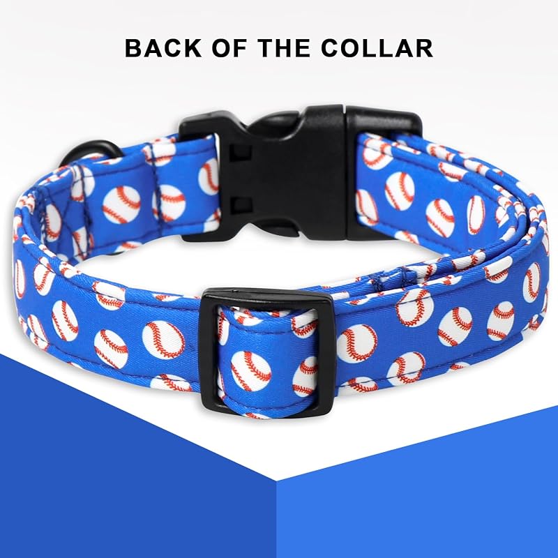 Collar verano perro bola azul algodón hebilla plástico