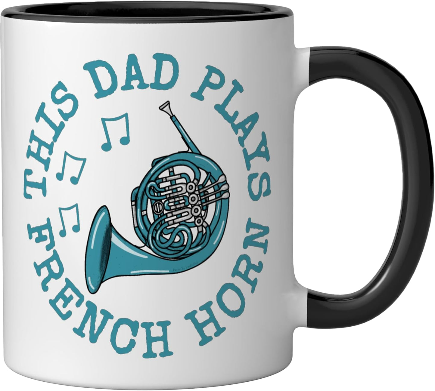 Taza Cerámica para Músico de Trompeta Negro/Blanco