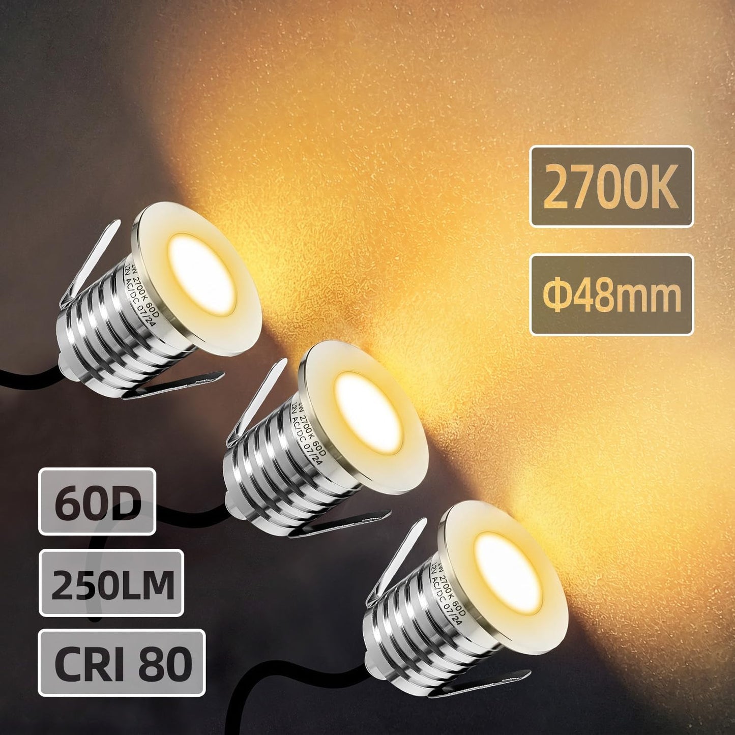 6 Luces LED cubierta bajo voltaje φ48mm acero inox 304