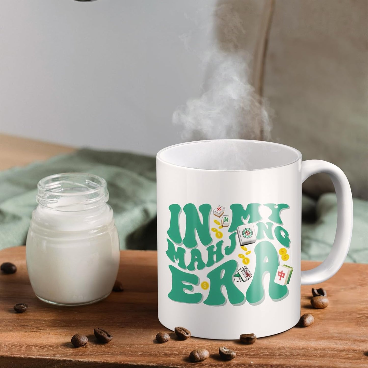 Taza cerámica café y té para amantes de mahjong