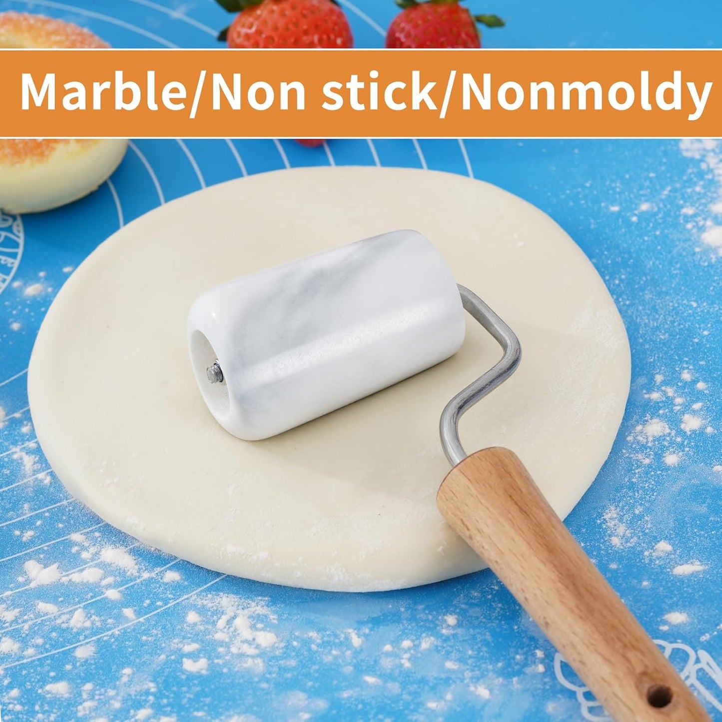 Rodillo de pastelería de mármol antiadherente tipo T