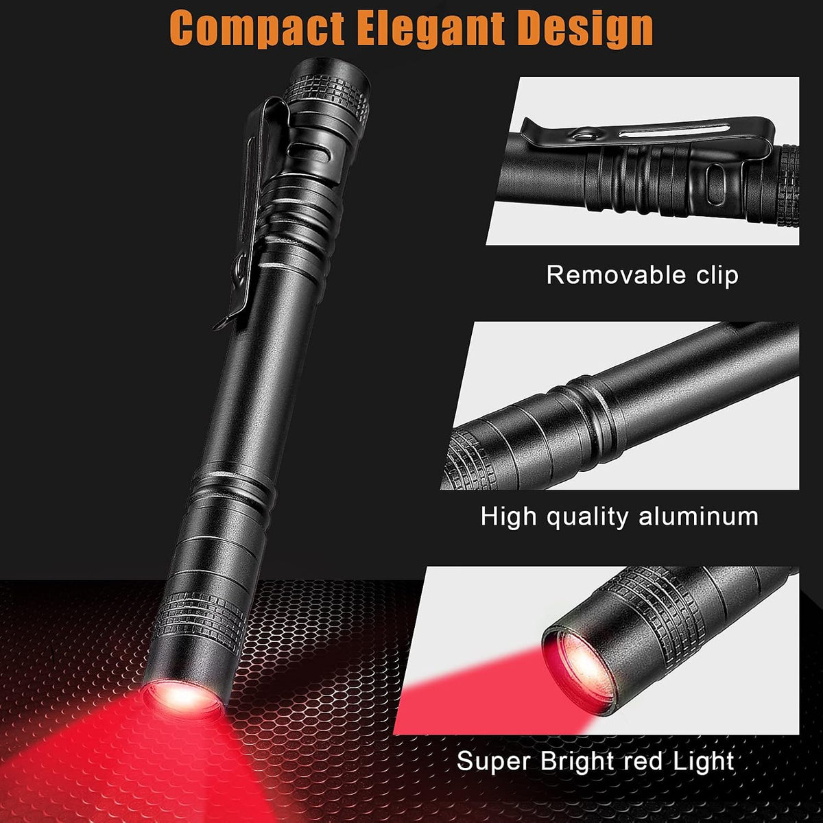 12 Pzas Linterna LED Roja Lápiz para Astronomía Aviación