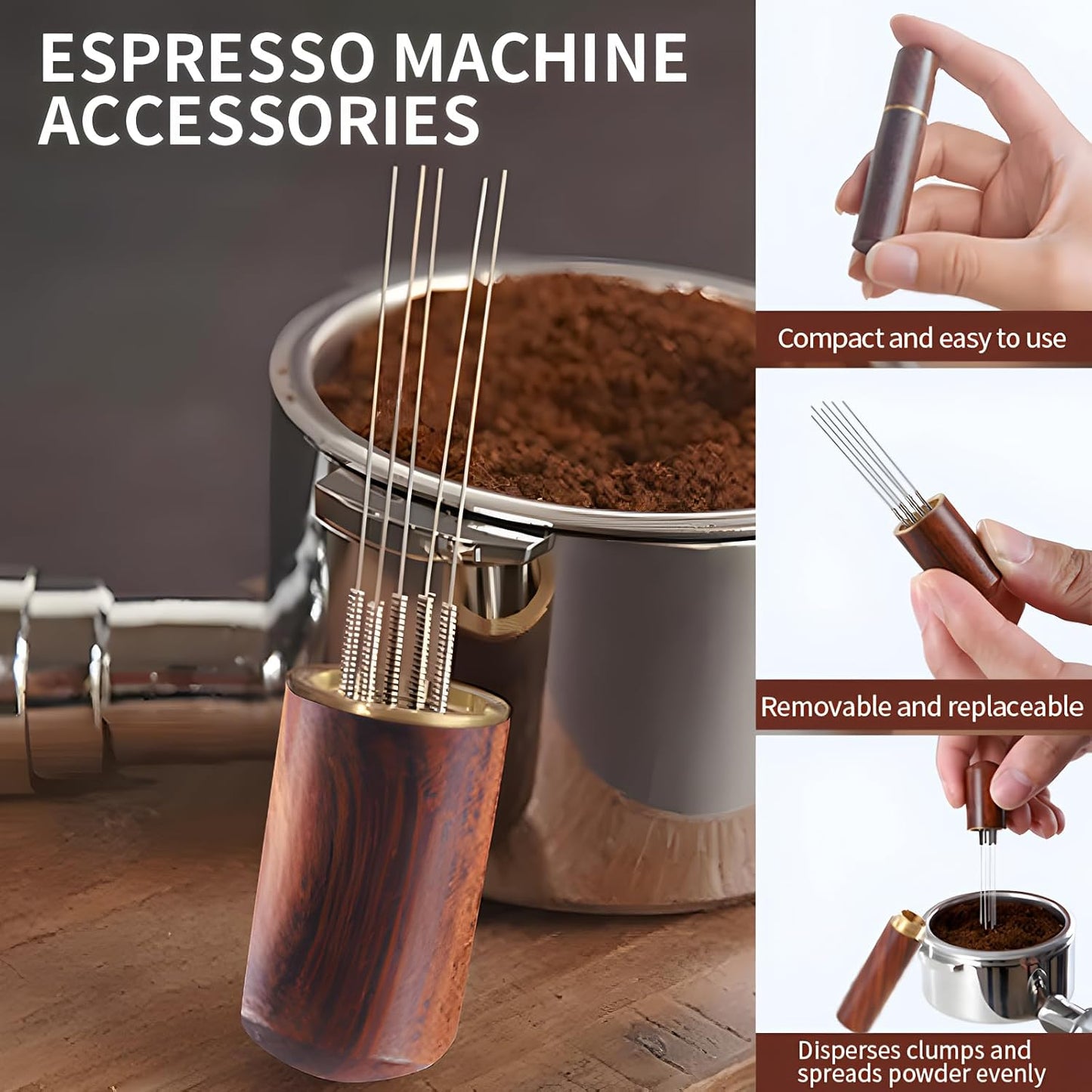 Set 6 accesorios café expreso acero inox cocina cafetería