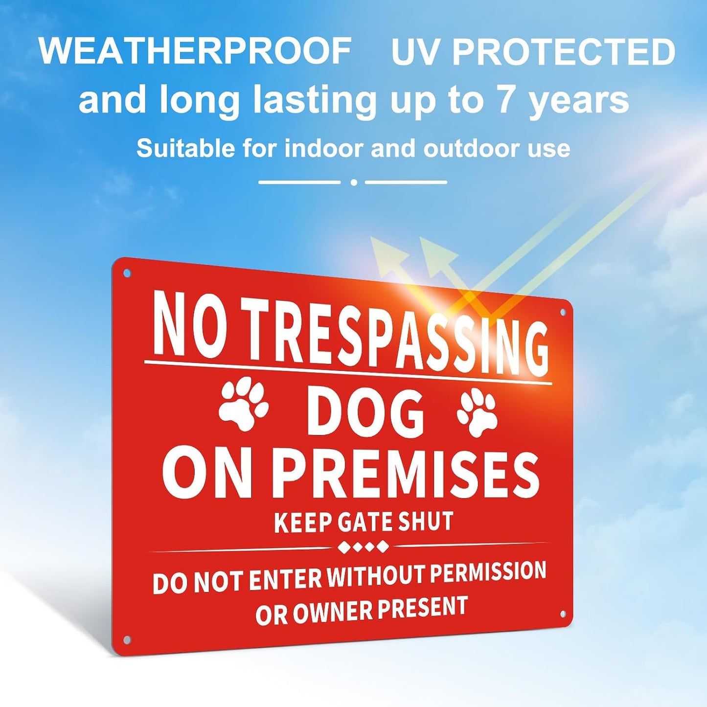 Señal advertencia no trespassing aluminio 12x8pulg impermeable