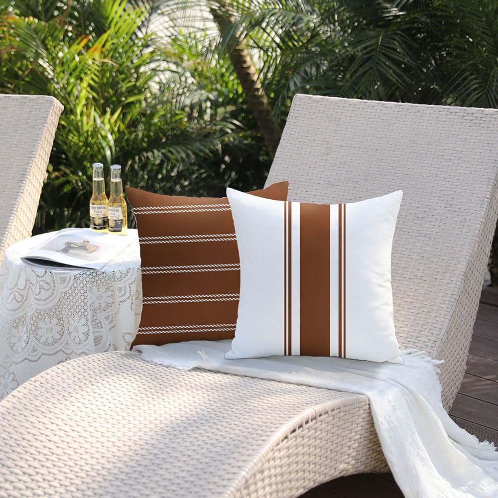 Set 4 fundas almohada 20x20pulg impermeables exteriores