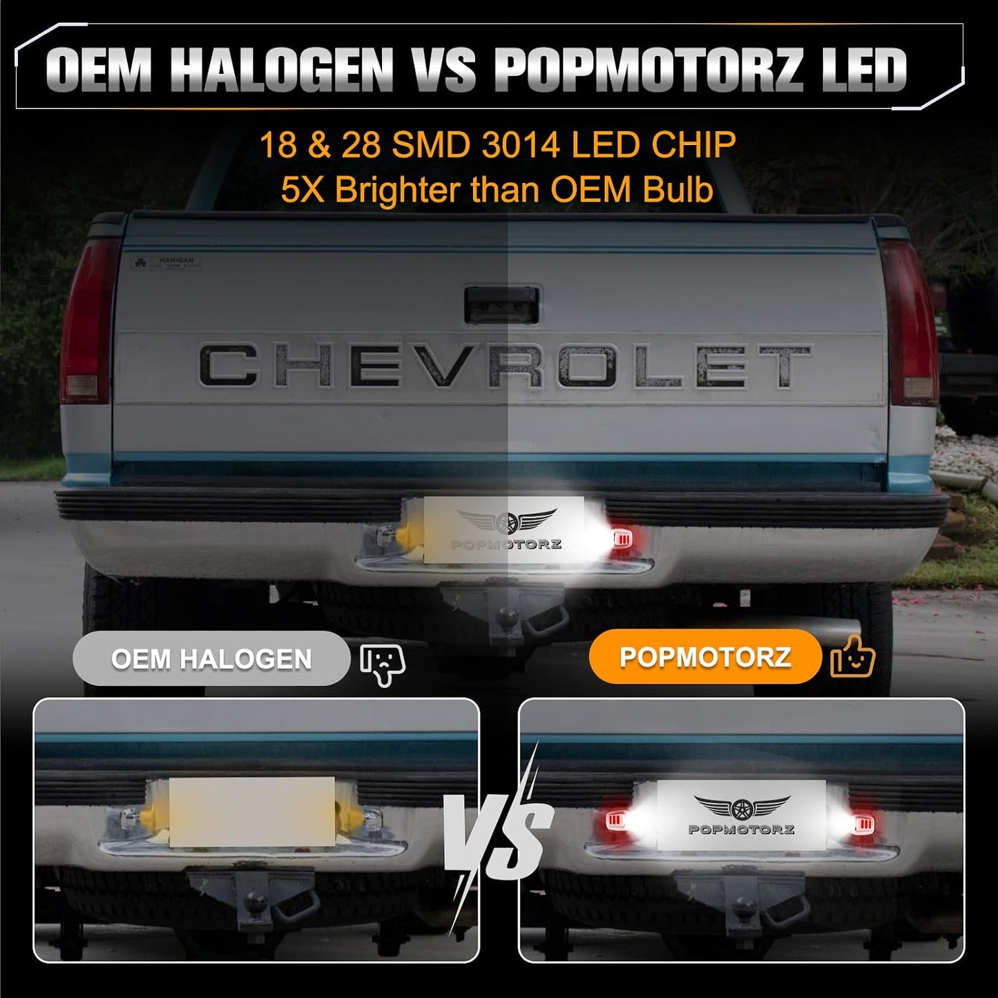 Luces LED matrícula tubo neón rojo comp Chevy Suburban