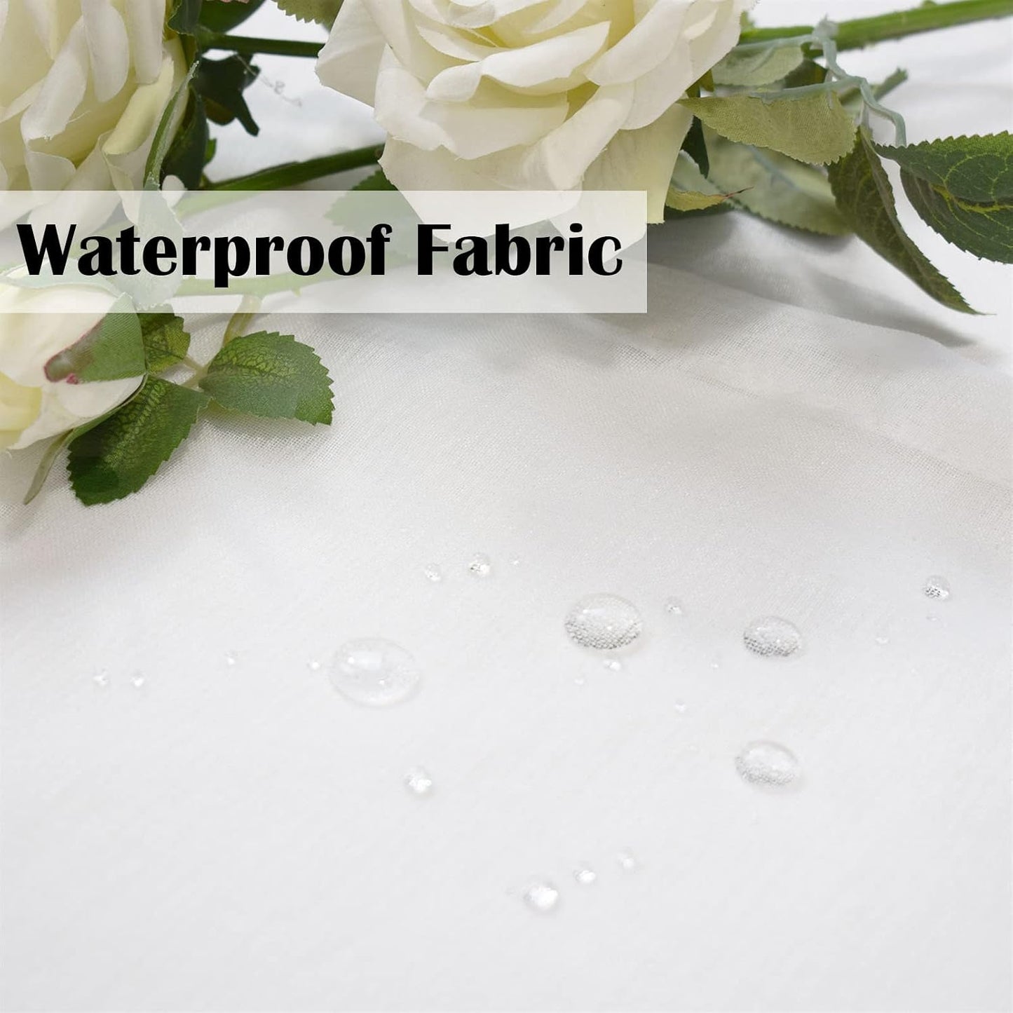Cortina exterior lino blanco impermeable desmontable