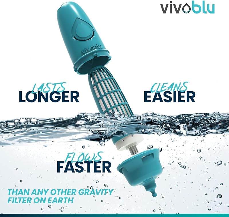 Filtro agua gravedad para camping y emergencias