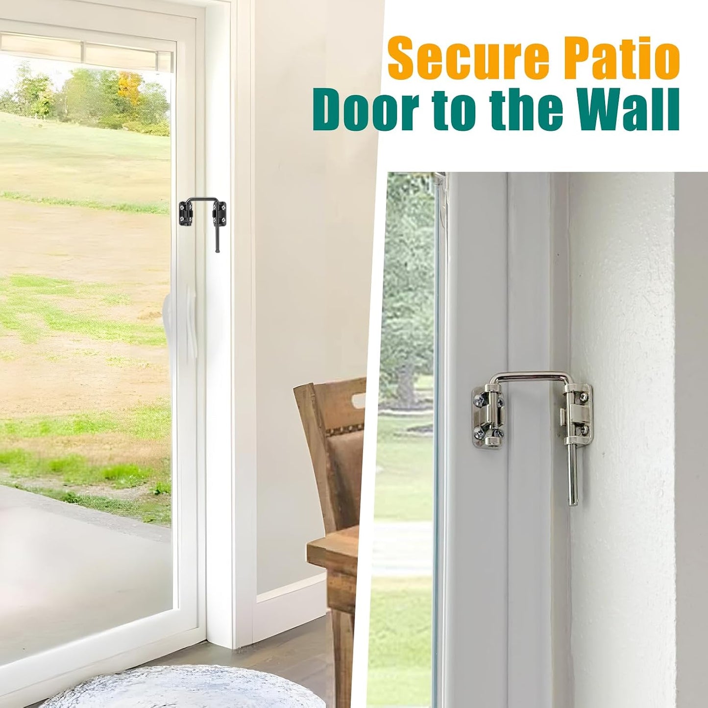 Cerradura puerta vidrio deslizante para niños acero 2-3/8pulg