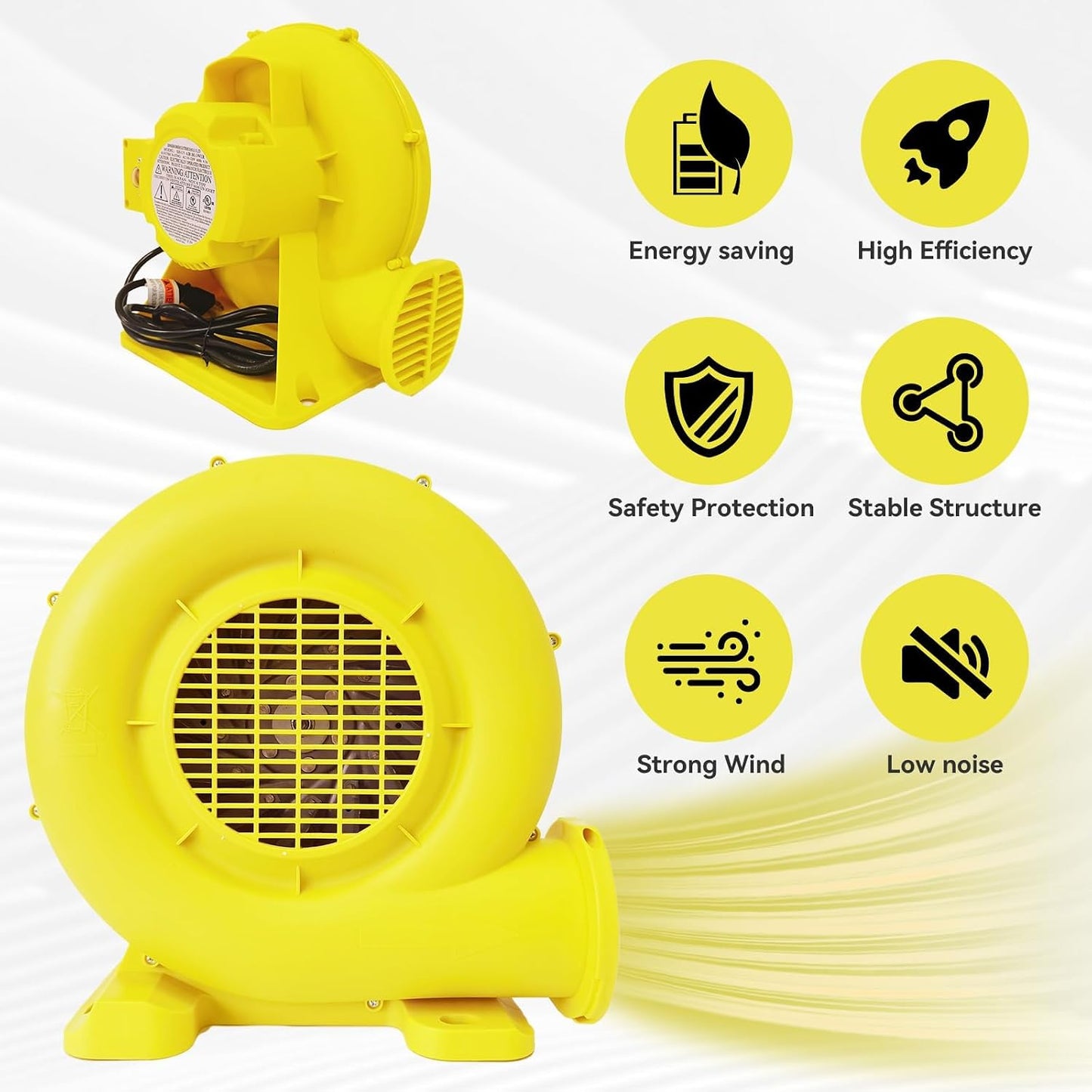 Soplador aire 550W para inflables casa burbujas toboganes