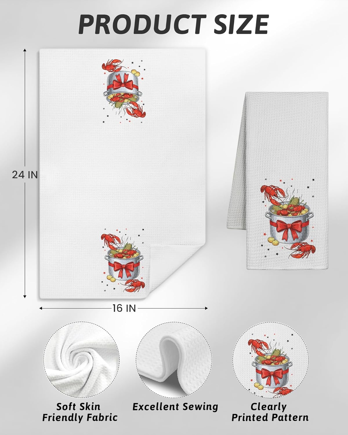 Toallas cocina hervir cangrejos y langosta decorativas