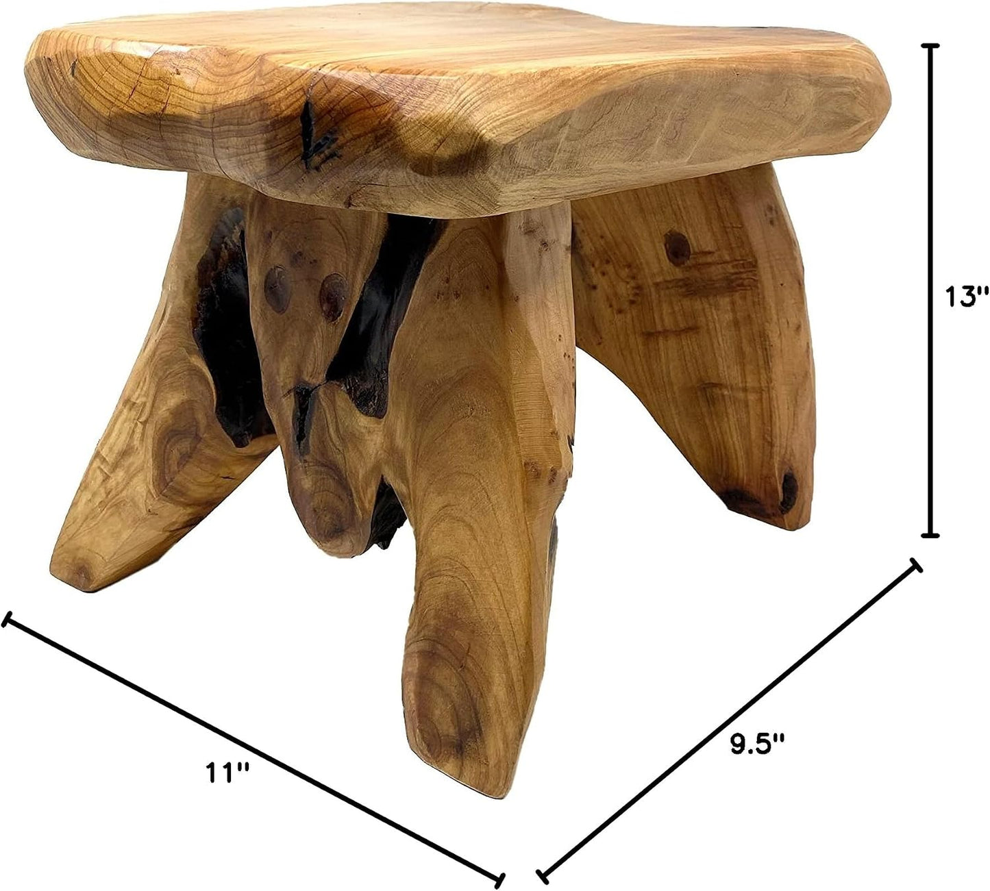 Taburete madera cedro borde vivo 13.5x11x15pulg