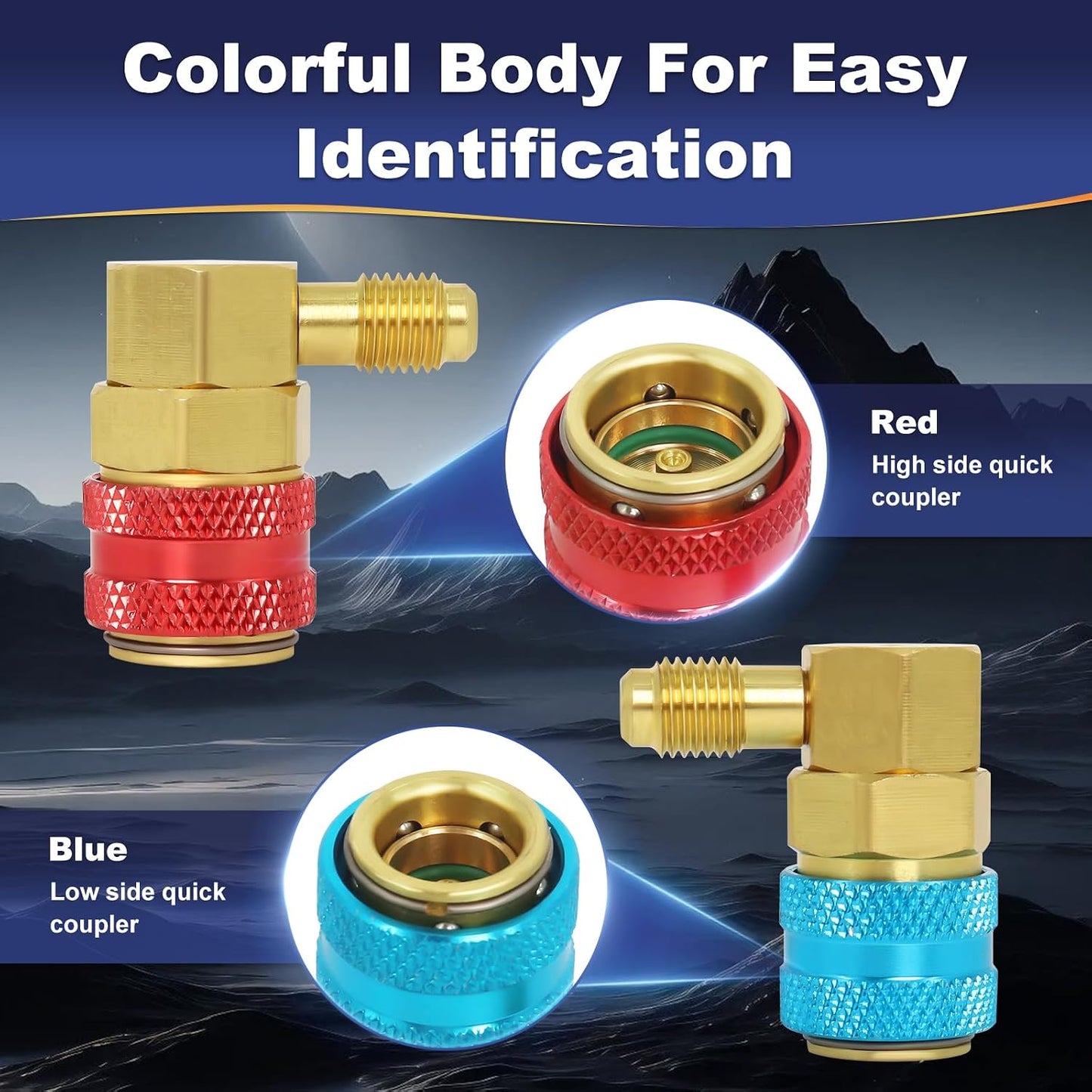 Acoplador rápido R134a conector 1/4 SAE macho estriado