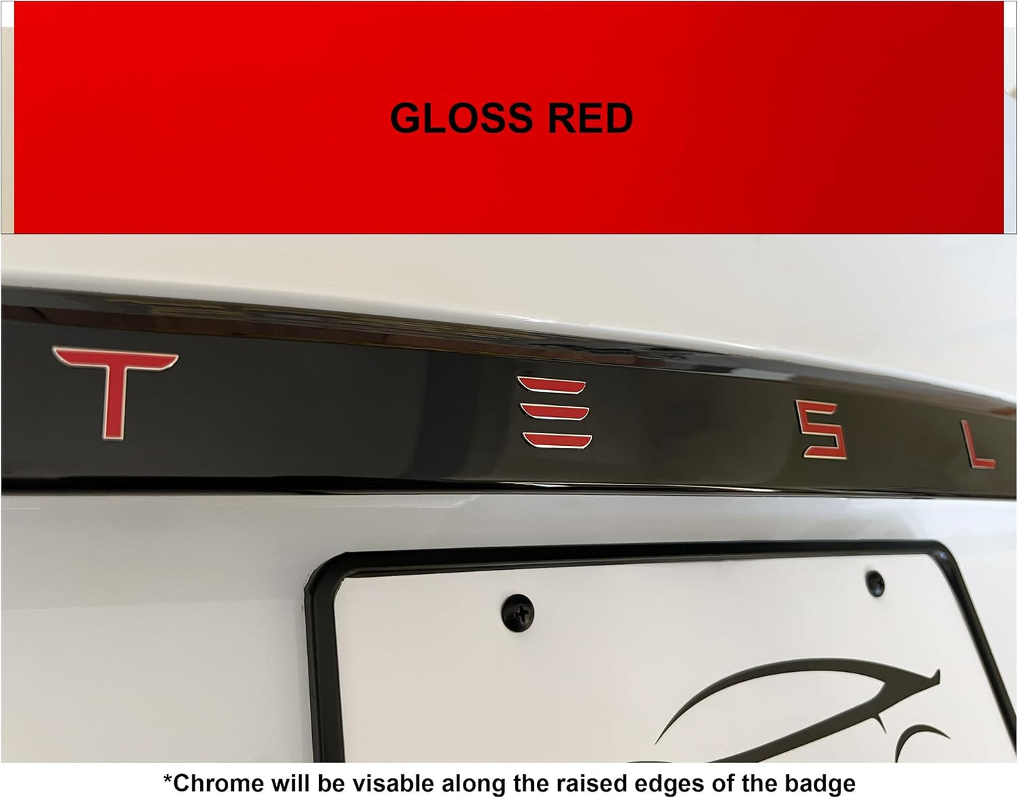 Envoltura portón trasera Tesla Model X 2 Pzas Rojo Brillante