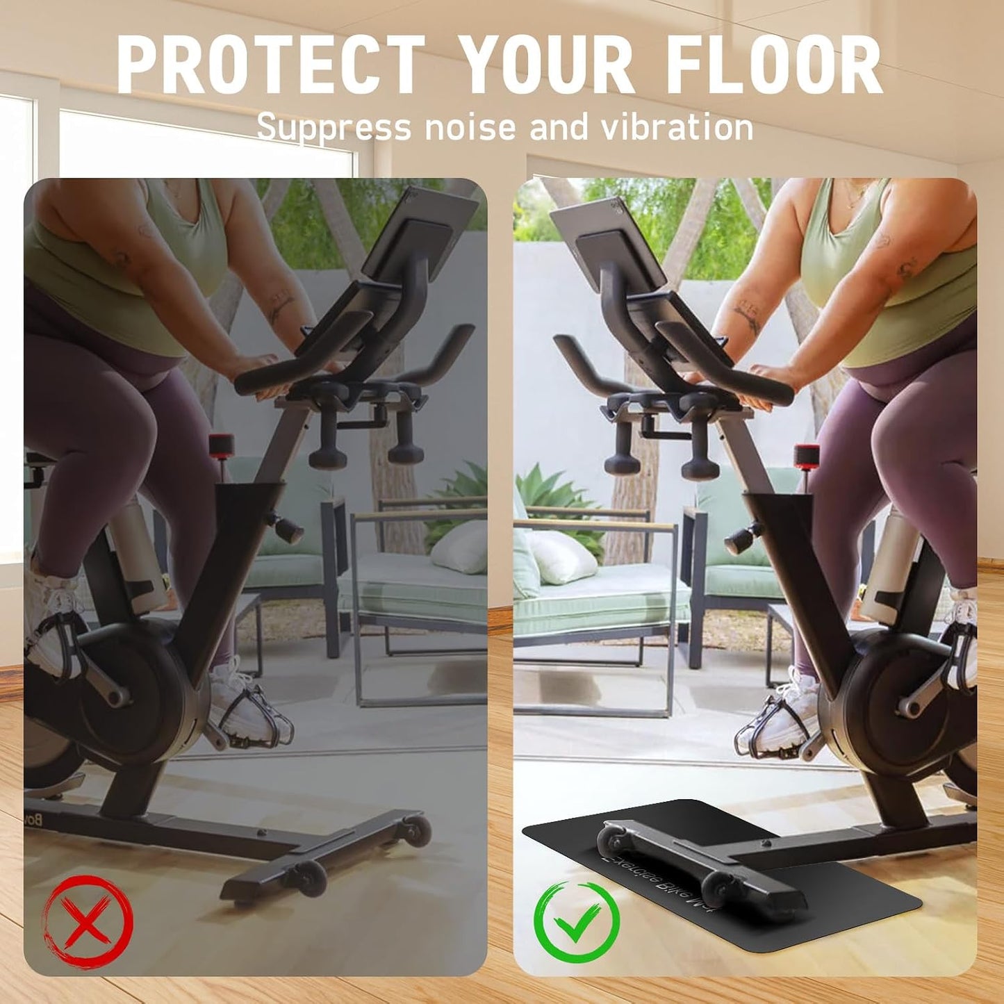 Alfombrillas antideslizantes para bicicleta Peloton y Concept 2