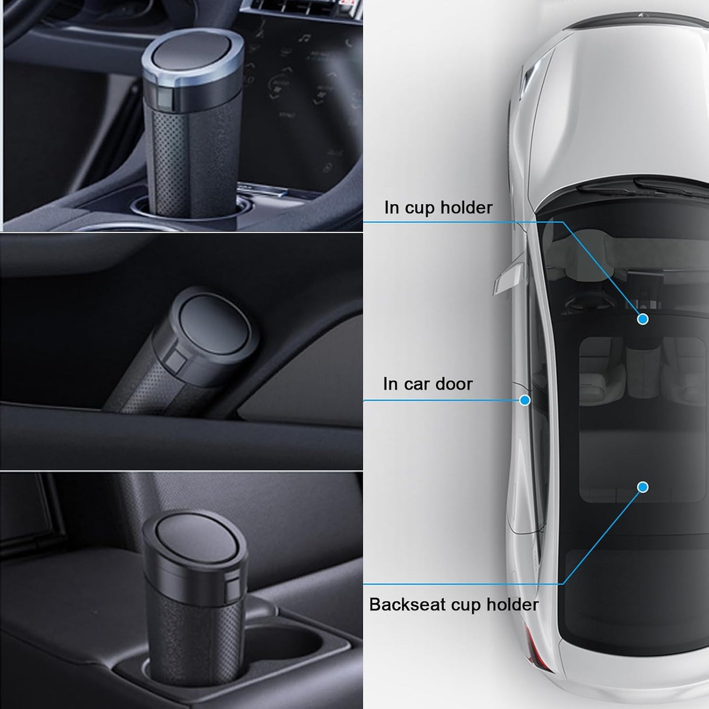 Cubo basura auto tapa 2 pzas diseño compacto incluye