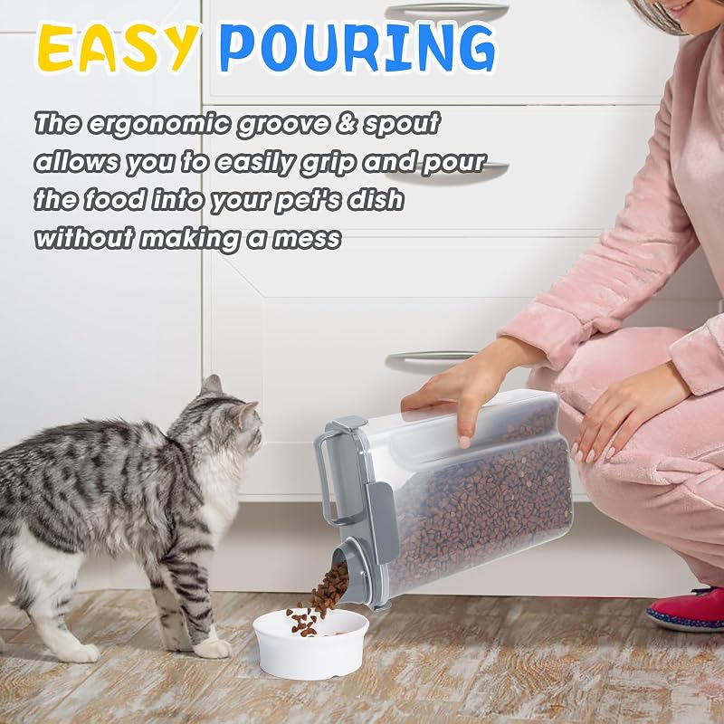 2 Pack Contenedor Alimento Mascotas 10-14lbs Tapa Apretada
