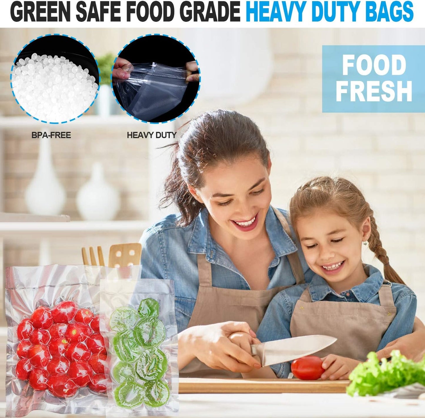 Bolsas sellado vacío 4x8" para alimentos aperitivos té