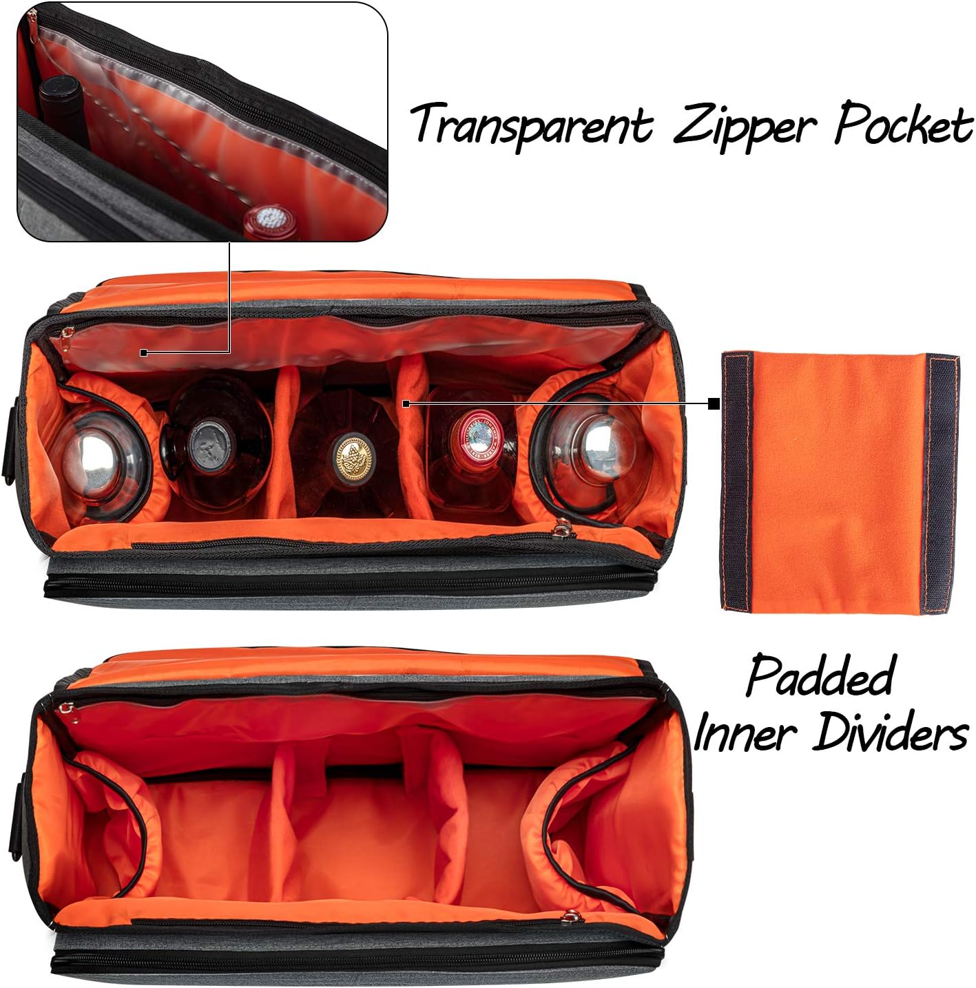 Bolsa bartender viaje con compartimentos para vino