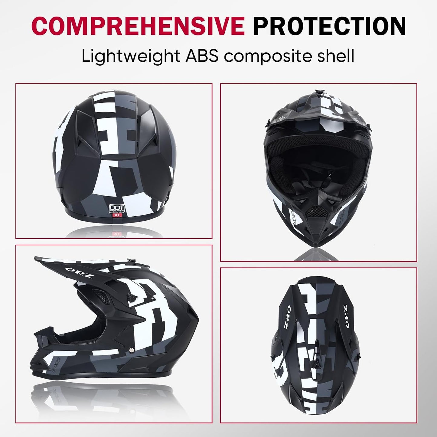 Casco Motocicleta Adulto para Dirt Bike Racing Visor y Gafas