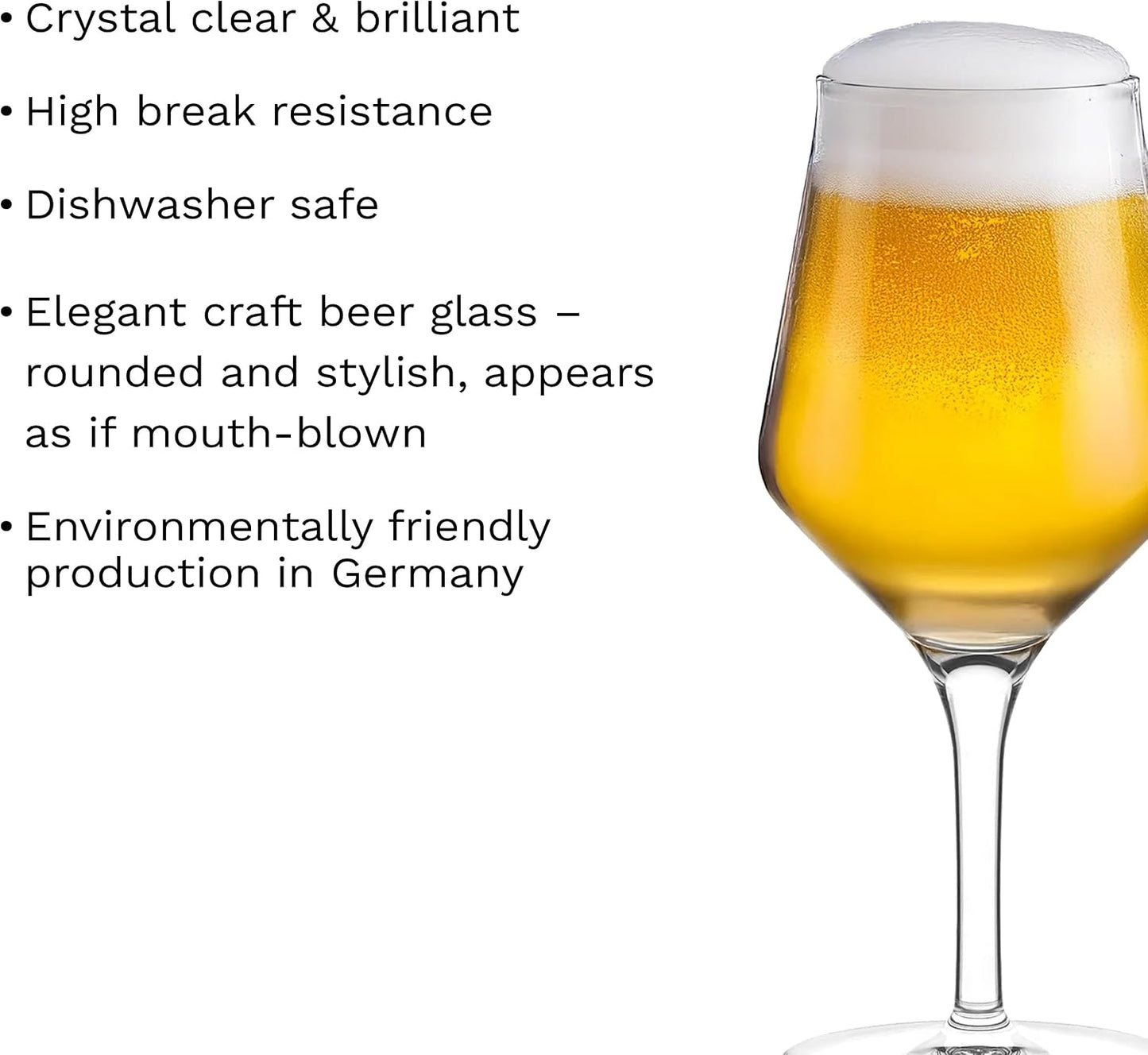 Set 6 vasos cristal tulipán 13oz elegantes para pils