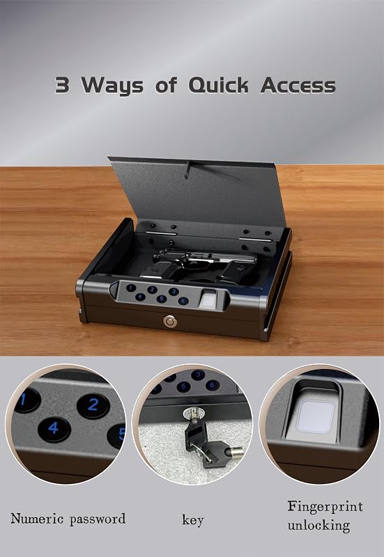 Caja fuerte para armas con huella, código y llave