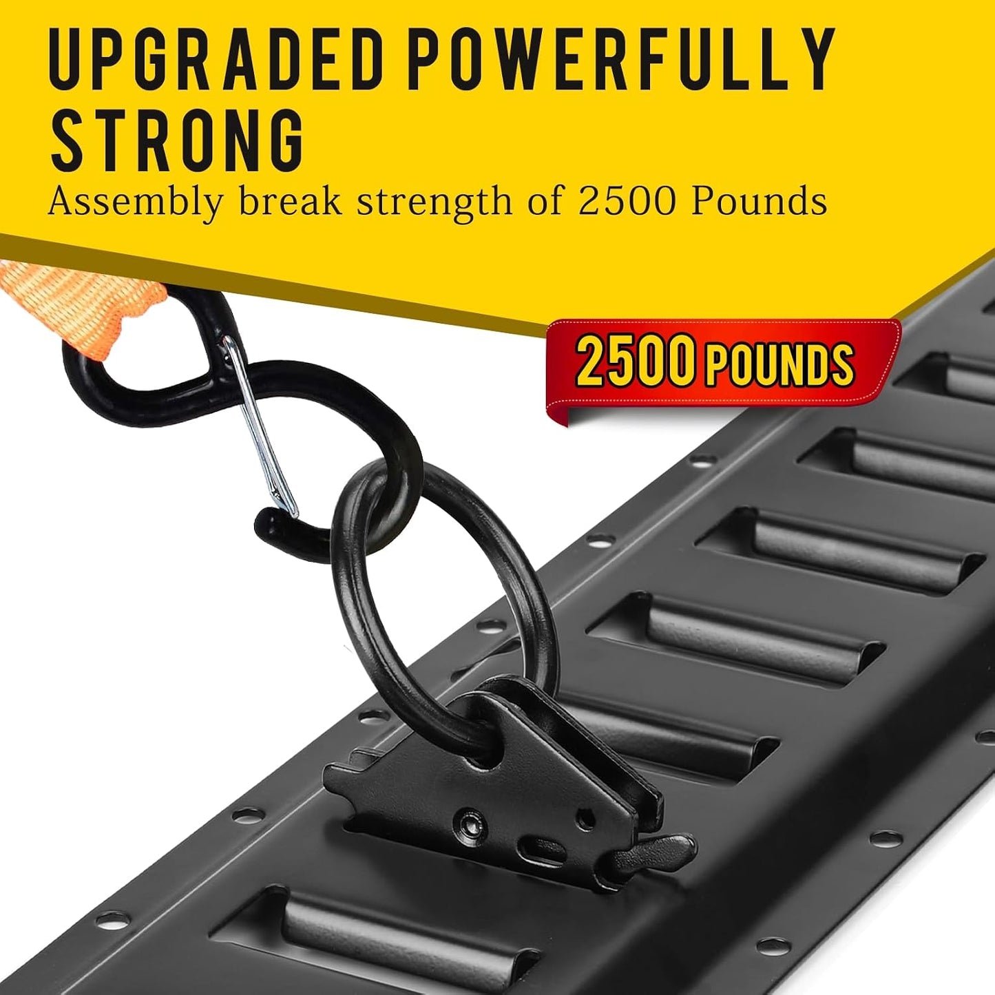 10 Anclajes E-Track Acero Negro para Remolques 1500lb
