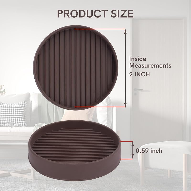 4 Almohadillas antideslizantes goma para muebles cama sofá 2pulg